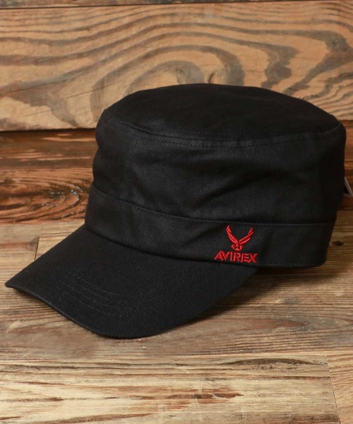 AVIREX（アヴィレックス）の「AVIREX/アヴィレックス Work Cap/ロゴ ワンポイント刺繍 ワークキャップ（キャップ・メンズ・ベージュ系その他/ブラック系その他4/ネイビー/ベージュ/グリーン系その他2/グリーン系その他/ブルー系その他/ブラック系その他/ブラック系その他3/ブラック系その他2/カーキ/ブラック/ベージュ系その他2・XL/FREE）」の3枚目の写真
