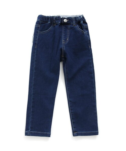 apres les cours（アプレレクール）の「デニム/7days Style pants_ストレッチ_10分丈（デニムパンツ・キッズ・ネイビー/ブルー・120/90/80/140/100/110/130）」の2枚目の写真