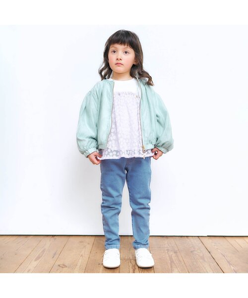 apres les cours（アプレレクール）の「デニム/7days Style pants_ストレッチ_10分丈（デニムパンツ・キッズ・ネイビー/ブルー・120/90/80/140/100/110/130）」の8枚目の写真