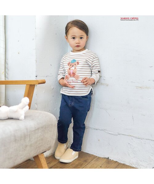 apres les cours（アプレレクール）の「デニム/7days Style pants_ストレッチ_10分丈（デニムパンツ・キッズ・ネイビー/ブルー・120/90/80/140/100/110/130）」の10枚目の写真