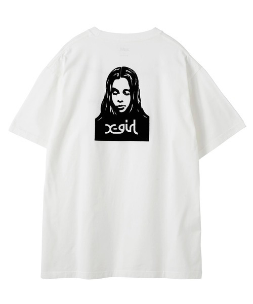 X-girl（エックスガール）の「FACE S/S TEE（Tシャツ/カットソー・レディース・ホワイト/ピンク/チャコール・S/M/L/XL）」の13枚目の写真