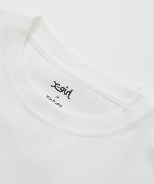 X-girl（エックスガール）の「FACE S/S TEE（Tシャツ/カットソー・レディース・ホワイト/ピンク/チャコール・S/M/L/XL）」の14枚目の写真