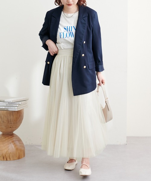 natural couture(ナチュラルクチュール)の「チュールボリュームギャザースカート(スカート・レディース・チャコール/アイボリー/その他2/その他3/グレー/その他1・FREE)」の10枚目の写真