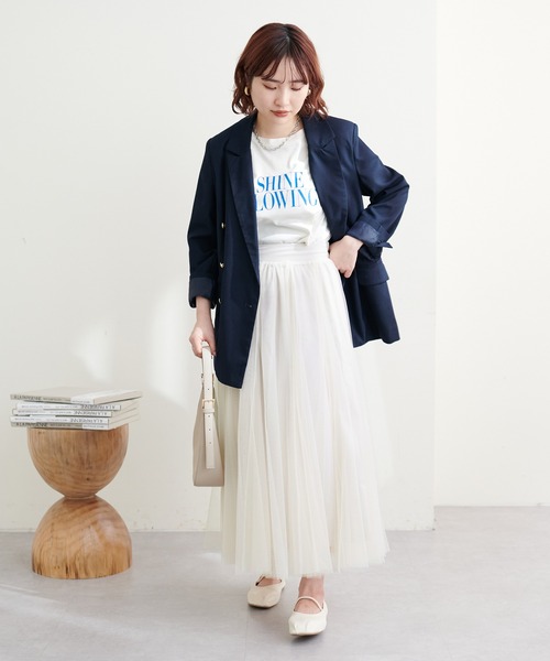 natural couture(ナチュラルクチュール)の「チュールボリュームギャザースカート(スカート・レディース・チャコール/アイボリー/その他2/その他3/グレー/その他1・FREE)」の11枚目の写真