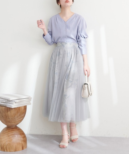 natural couture(ナチュラルクチュール)の「チュールボリュームギャザースカート(スカート・レディース・チャコール/アイボリー/その他2/その他3/グレー/その他1・FREE)」の21枚目の写真