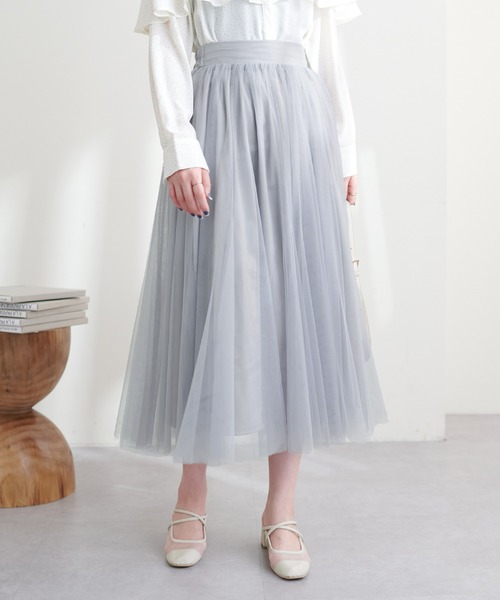 natural couture(ナチュラルクチュール)の「チュールボリュームギャザースカート(スカート・レディース・チャコール/アイボリー/その他2/その他3/グレー/その他1・FREE)」の13枚目の写真