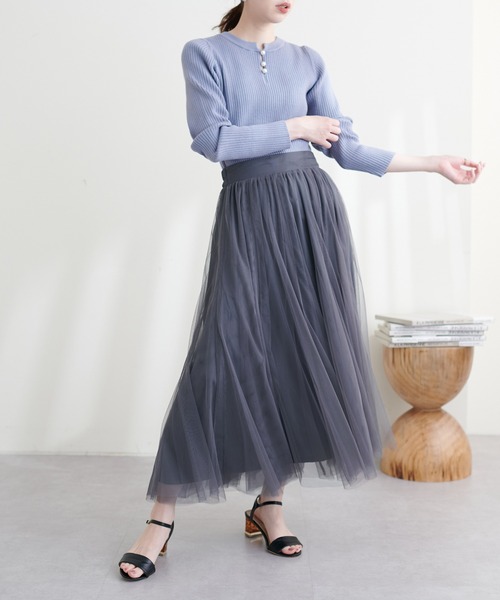 natural couture(ナチュラルクチュール)の「チュールボリュームギャザースカート(スカート・レディース・チャコール/アイボリー/その他2/その他3/グレー/その他1・FREE)」の17枚目の写真