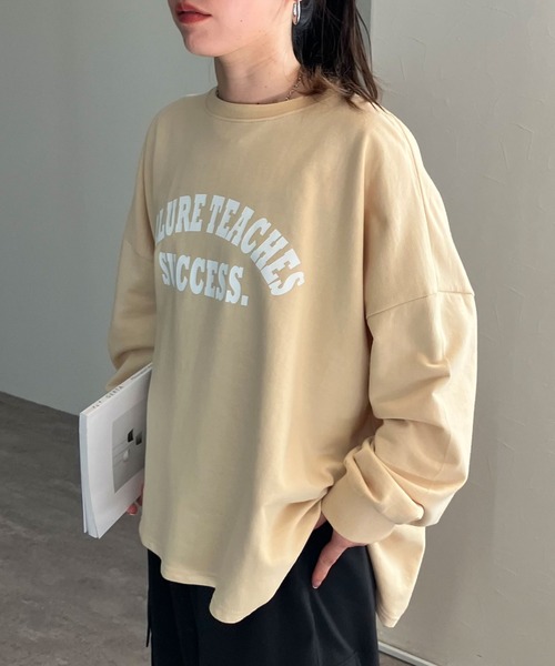 reca(レカ)の「大人のルーズロゴプルオーバー(Tシャツ/カットソー・レディース・チャコール/ミント/オートミール/チャコールグレー×ブラック/グレー/ホワイト系その他7/グレー系その他7/グレー系7/クリーム・FREE/フリー)」の11枚目の写真