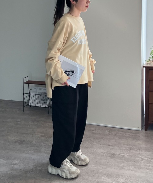 reca(レカ)の「大人のルーズロゴプルオーバー(Tシャツ/カットソー・レディース・チャコール/ミント/オートミール/チャコールグレー×ブラック/グレー/ホワイト系その他7/グレー系その他7/グレー系7/クリーム・FREE/フリー)」の12枚目の写真