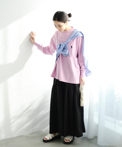 Chaco closet（チャコ クローゼット）の「ギャザーデザインボリュームフレアスカート（スカート・レディース・ブラック/カーキ/アイボリー/グレイッシュベージュ・FREE）」の11枚目の写真