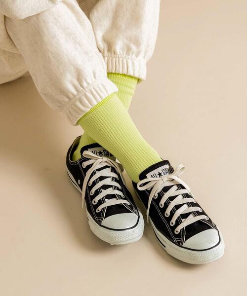 SMELLY（スメリー）の「カラーリブソックス（ソックス/靴下・レディース・ライトブルー/オレンジ/ラベンダー/ミント・22/25（85-100））」の2枚目の写真