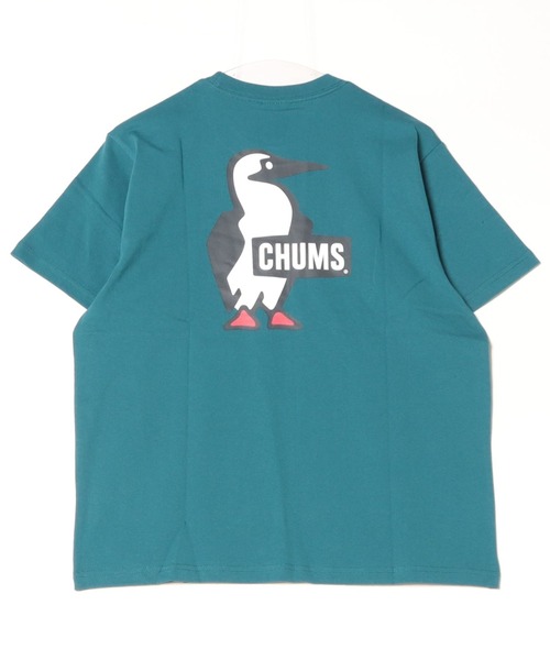 CHUMS（チャムス）の「CHUMS/チャムス Tシャツ 半袖 ブービーロゴ ブービーバード バックプリント 定番 CH01-2279（Tシャツ/カットソー・メンズ・ホワイト/ライトブルー/ホワイト×ネイビー/ブラック/グレイッシュベージュ/レインボー/ブルー/オレンジ/ネイビー/ホワイト×グリーン/グリーン×オレンジ・XXL/M/L/XL/2XL）」の9枚目の写真