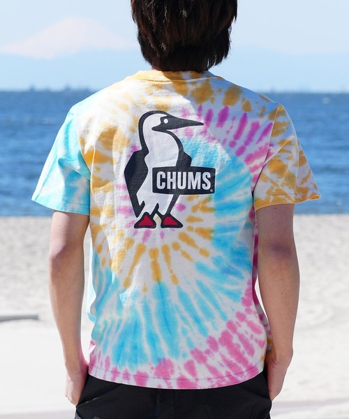 CHUMS（チャムス）の「CHUMS/チャムス Tシャツ 半袖 ブービーロゴ ブービーバード バックプリント 定番 CH01-2279（Tシャツ/カットソー・メンズ・ホワイト/ライトブルー/ホワイト×ネイビー/ブラック/グレイッシュベージュ/レインボー/ブルー/オレンジ/ネイビー/ホワイト×グリーン/グリーン×オレンジ・XXL/M/L/XL/2XL）」の11枚目の写真