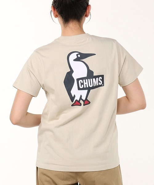 CHUMS（チャムス）の「CHUMS/チャムス Tシャツ 半袖 ブービーロゴ ブービーバード バックプリント 定番 CH01-2279（Tシャツ/カットソー・メンズ・ホワイト/ライトブルー/ホワイト×ネイビー/ブラック/グレイッシュベージュ/レインボー/ブルー/オレンジ/ネイビー/ホワイト×グリーン/グリーン×オレンジ・XXL/M/L/XL/2XL）」の18枚目の写真