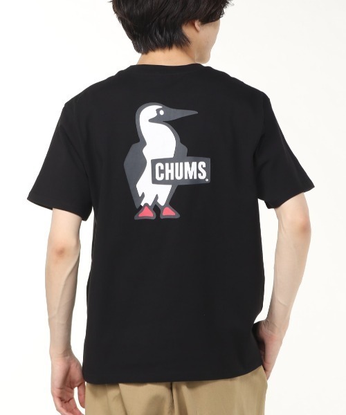 CHUMS（チャムス）の「CHUMS/チャムス Tシャツ 半袖 ブービーロゴ ブービーバード バックプリント 定番 CH01-2279（Tシャツ/カットソー・メンズ・ホワイト/ライトブルー/ホワイト×ネイビー/ブラック/グレイッシュベージュ/レインボー/ブルー/オレンジ/ネイビー/ホワイト×グリーン/グリーン×オレンジ・XXL/M/L/XL/2XL）」の16枚目の写真