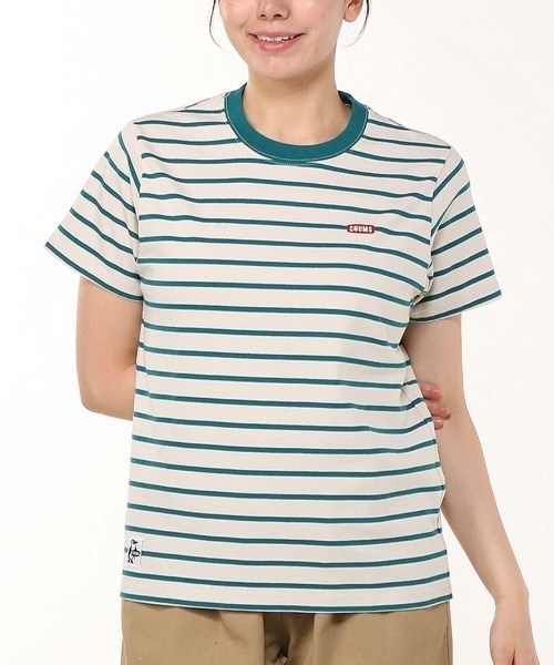 CHUMS（チャムス）の「CHUMS/チャムス Tシャツ 半袖 ブービーロゴ ブービーバード バックプリント 定番 CH01-2279（Tシャツ/カットソー・メンズ・ホワイト/ライトブルー/ホワイト×ネイビー/ブラック/グレイッシュベージュ/レインボー/ブルー/オレンジ/ネイビー/ホワイト×グリーン/グリーン×オレンジ・XXL/M/L/XL/2XL）」の14枚目の写真