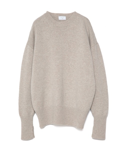 UNDECORATED(アンデコレイテッド)の「UNDECORATED アンデコレイテッド / Fine Wool Knit Slit Top ファインウールニット スリットトップス セーター / UDF23806(ニット/セーター・レディース・グレイッシュベージュ/ブラック・0)」の1枚目の写真