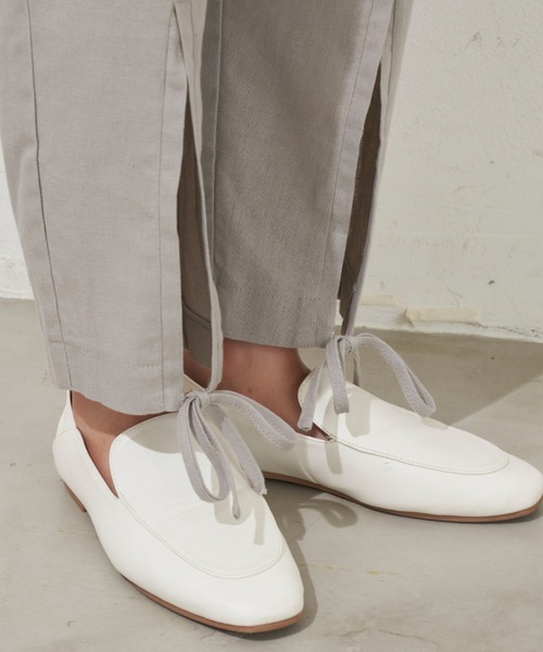 Libra Cue（リブラ キュー）の「フロントリボンパンツ（スラックス・レディース・グレイッシュベージュ/ブラック・FREE）」の16枚目の写真