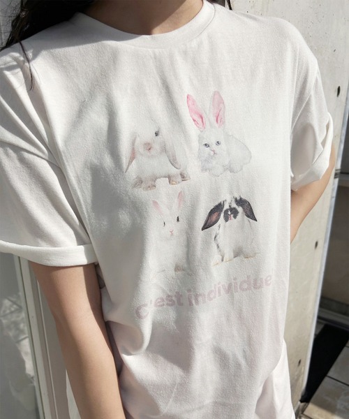 one after another NICE CLAUP(ワンアフターアナザーナイスクラップ)の「ルーズなオーバーサイズ/フォトアソートTシャツ(Tシャツ/カットソー・レディース・ホワイト/ホワイト系その他/ホワイト系その他2・FREE)」の8枚目の写真
