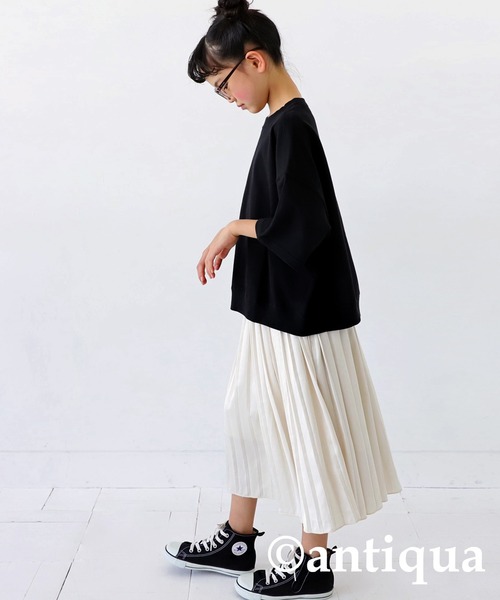 antiqua(アンティカ)の「綿100%半袖裏毛プルオーバー(Tシャツ/カットソー・キッズ・レッド/イエロー/グリーン/杢グレー/ブルー/ブラック/オフホワイト/ブルー系その他・120/130/140/150/160)」の15枚目の写真