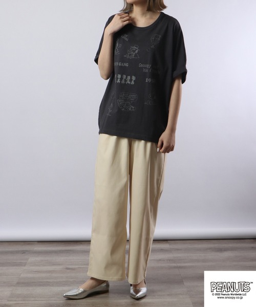 PEANUTS(ピーナッツ)の「PEANUTS スヌーピー バルーンシルエットTee(Tシャツ/カットソー・レディース・カーキ/グレイッシュベージュ/チャコール・M/L)」の10枚目の写真