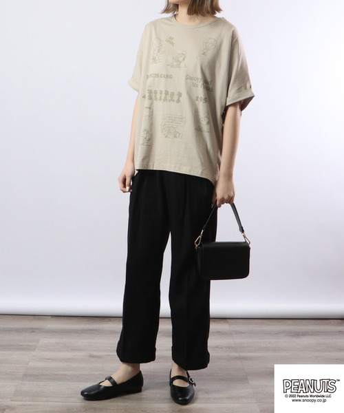 PEANUTS(ピーナッツ)の「PEANUTS スヌーピー バルーンシルエットTee(Tシャツ/カットソー・レディース・カーキ/グレイッシュベージュ/チャコール・M/L)」の19枚目の写真