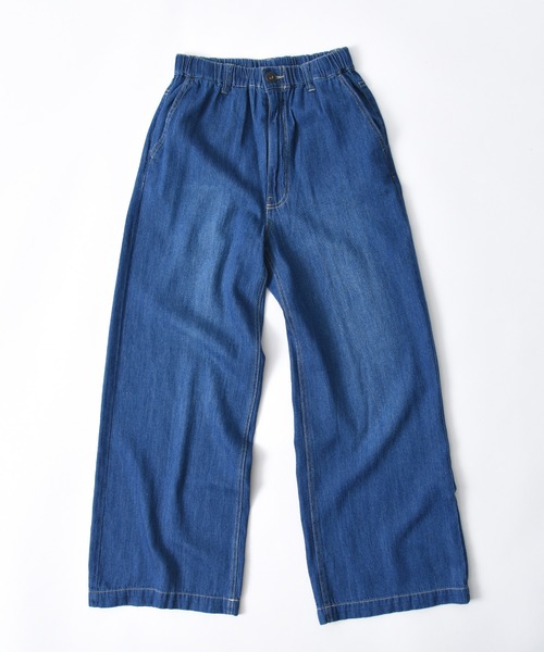 folka（フォルカ）の「1- 綿麻デニム ワイドパンツ  綿  麻 デニム ワイド パンツ ジーンズ コットン（デニムパンツ・レディース・ワンウォッシュ/ダークインディゴブルー/ライトインディゴブルー・FREE）」の22枚目の写真