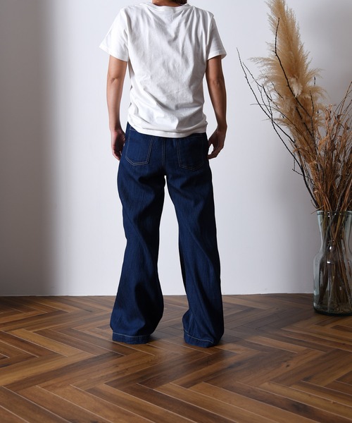 folka（フォルカ）の「1- 綿麻デニム ワイドパンツ  綿  麻 デニム ワイド パンツ ジーンズ コットン（デニムパンツ・レディース・ワンウォッシュ/ダークインディゴブルー/ライトインディゴブルー・FREE）」の12枚目の写真