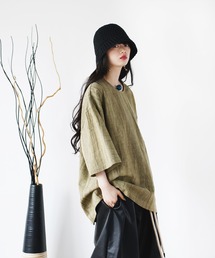 オーバーダイ リネン ショートスリーブ プルオーバー