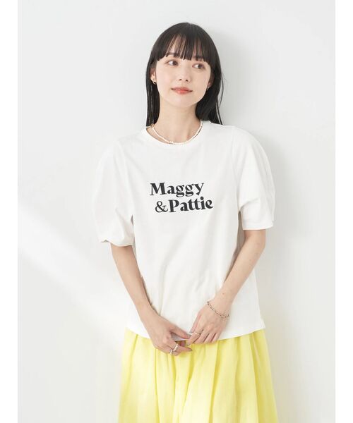 earth music&ecology(アースミュージックアンドエコロジー)の「フォルムスリーブ刺繍ロゴTEE(Tシャツ/カットソー・レディース・ミント/クリーム/オフホワイト・FREE)」の4枚目の写真