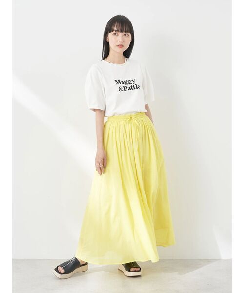 earth music&ecology(アースミュージックアンドエコロジー)の「フォルムスリーブ刺繍ロゴTEE(Tシャツ/カットソー・レディース・ミント/クリーム/オフホワイト・FREE)」の9枚目の写真