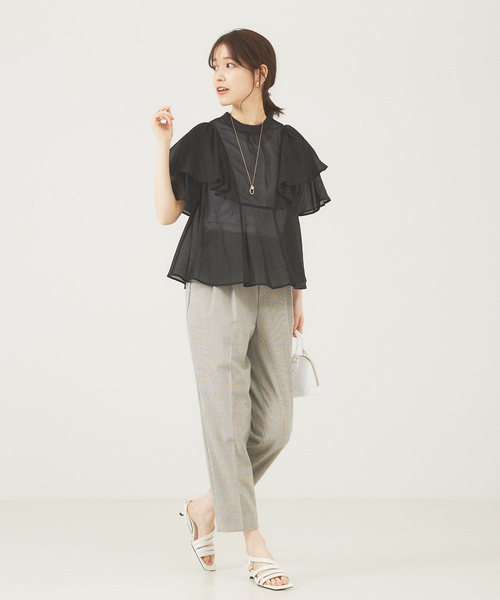 abahouse mavie（アバハウスマヴィ）の「シアーフレア袖ブラウス（シャツ/ブラウス・レディース・ホワイト/ブラック/オレンジ・フリー）」の11枚目の写真