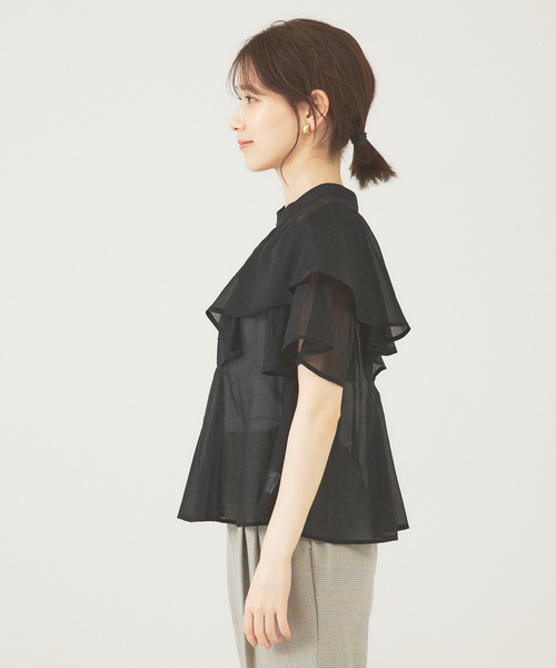 abahouse mavie（アバハウスマヴィ）の「シアーフレア袖ブラウス（シャツ/ブラウス・レディース・ホワイト/ブラック/オレンジ・フリー）」の13枚目の写真