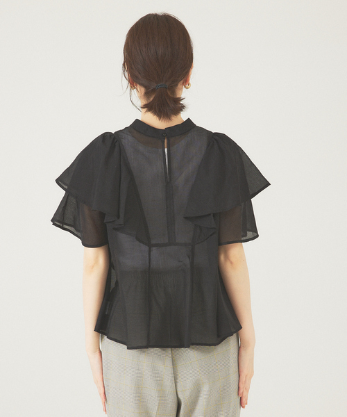 abahouse mavie（アバハウスマヴィ）の「シアーフレア袖ブラウス（シャツ/ブラウス・レディース・ホワイト/ブラック/オレンジ・フリー）」の14枚目の写真