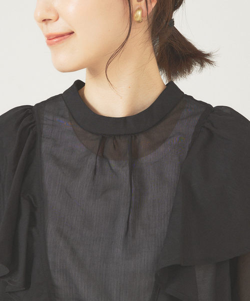 abahouse mavie（アバハウスマヴィ）の「シアーフレア袖ブラウス（シャツ/ブラウス・レディース・ホワイト/ブラック/オレンジ・フリー）」の16枚目の写真