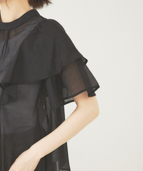 abahouse mavie（アバハウスマヴィ）の「シアーフレア袖ブラウス（シャツ/ブラウス・レディース・ホワイト/ブラック/オレンジ・フリー）」の17枚目の写真