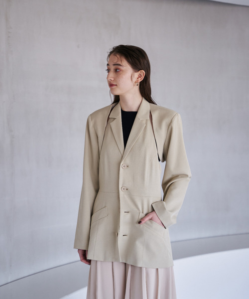 EMMA LIMBER(エマリンバー)の「Layered Jacket(テーラードジャケット・レディース・ブラック/クリーム・M/S)」の3枚目の写真