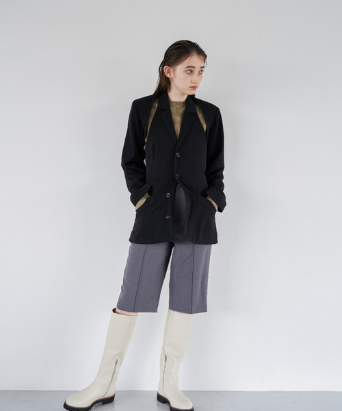 EMMA LIMBER(エマリンバー)の「Layered Jacket(テーラードジャケット・レディース・ブラック/クリーム・M/S)」の4枚目の写真