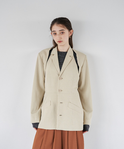 EMMA LIMBER(エマリンバー)の「Layered Jacket(テーラードジャケット・レディース・ブラック/クリーム・M/S)」の5枚目の写真