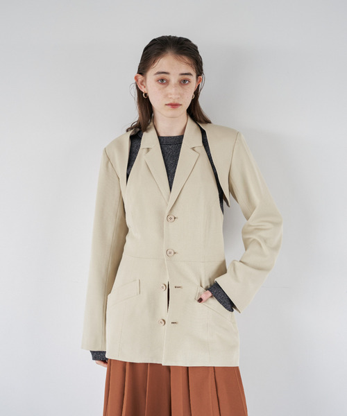 EMMA LIMBER(エマリンバー)の「Layered Jacket(テーラードジャケット・レディース・ブラック/クリーム・M/S)」の14枚目の写真