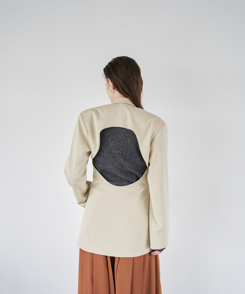 EMMA LIMBER(エマリンバー)の「Layered Jacket(テーラードジャケット・レディース・ブラック/クリーム・M/S)」の8枚目の写真