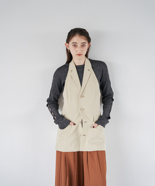 EMMA LIMBER(エマリンバー)の「Layered Jacket(テーラードジャケット・レディース・ブラック/クリーム・M/S)」の17枚目の写真