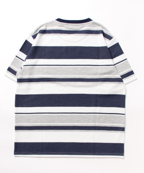 m.f.editorial(エムエフエディトリアル)の「m.f.エディトリアル メンズ ポップコーンボーダー クルーネック長袖Tシャツ(Tシャツ/カットソー・メンズ・ネイビー/グリーン系その他・X-LARGE/LARGE/MEDIUM)」の3枚目の写真