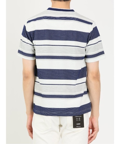 m.f.editorial(エムエフエディトリアル)の「m.f.エディトリアル メンズ ポップコーンボーダー クルーネック長袖Tシャツ(Tシャツ/カットソー・メンズ・ネイビー/グリーン系その他・X-LARGE/LARGE/MEDIUM)」の17枚目の写真