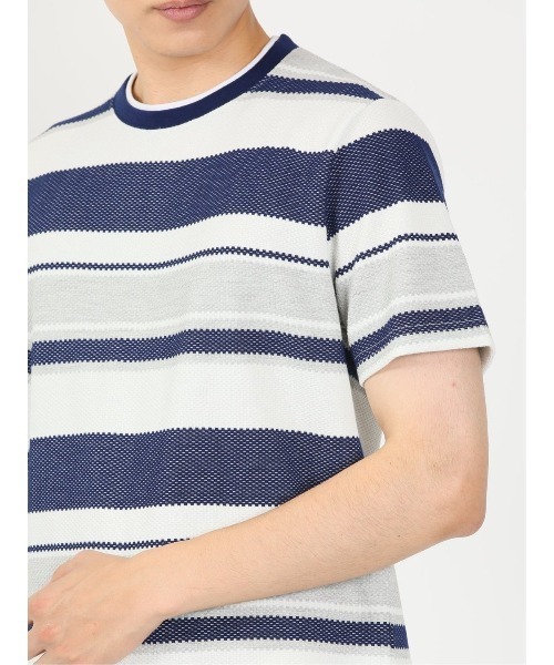 m.f.editorial(エムエフエディトリアル)の「m.f.エディトリアル メンズ ポップコーンボーダー クルーネック長袖Tシャツ(Tシャツ/カットソー・メンズ・ネイビー/グリーン系その他・X-LARGE/LARGE/MEDIUM)」の18枚目の写真