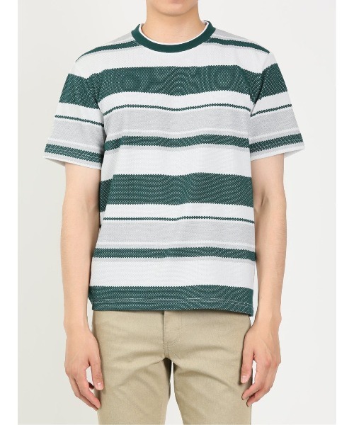 m.f.editorial(エムエフエディトリアル)の「m.f.エディトリアル メンズ ポップコーンボーダー クルーネック長袖Tシャツ(Tシャツ/カットソー・メンズ・ネイビー/グリーン系その他・X-LARGE/LARGE/MEDIUM)」の8枚目の写真