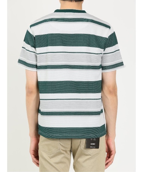 m.f.editorial(エムエフエディトリアル)の「m.f.エディトリアル メンズ ポップコーンボーダー クルーネック長袖Tシャツ(Tシャツ/カットソー・メンズ・ネイビー/グリーン系その他・X-LARGE/LARGE/MEDIUM)」の10枚目の写真