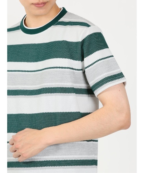 m.f.editorial(エムエフエディトリアル)の「m.f.エディトリアル メンズ ポップコーンボーダー クルーネック長袖Tシャツ(Tシャツ/カットソー・メンズ・ネイビー/グリーン系その他・X-LARGE/LARGE/MEDIUM)」の11枚目の写真