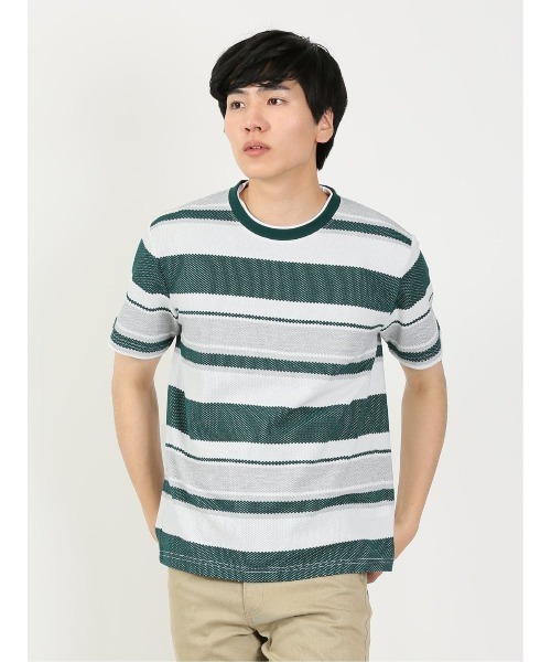 m.f.editorial(エムエフエディトリアル)の「m.f.エディトリアル メンズ ポップコーンボーダー クルーネック長袖Tシャツ(Tシャツ/カットソー・メンズ・ネイビー/グリーン系その他・X-LARGE/LARGE/MEDIUM)」の15枚目の写真