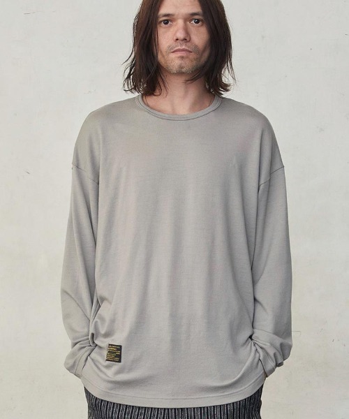 EGO TRIPPING（エゴトリッピング）の「mlt4327-WASHABLE WOOL TEE カットソー（Tシャツ/カットソー・メンズ・ダークベージュ/ライトグレー/ブラック・46/48）」の3枚目の写真